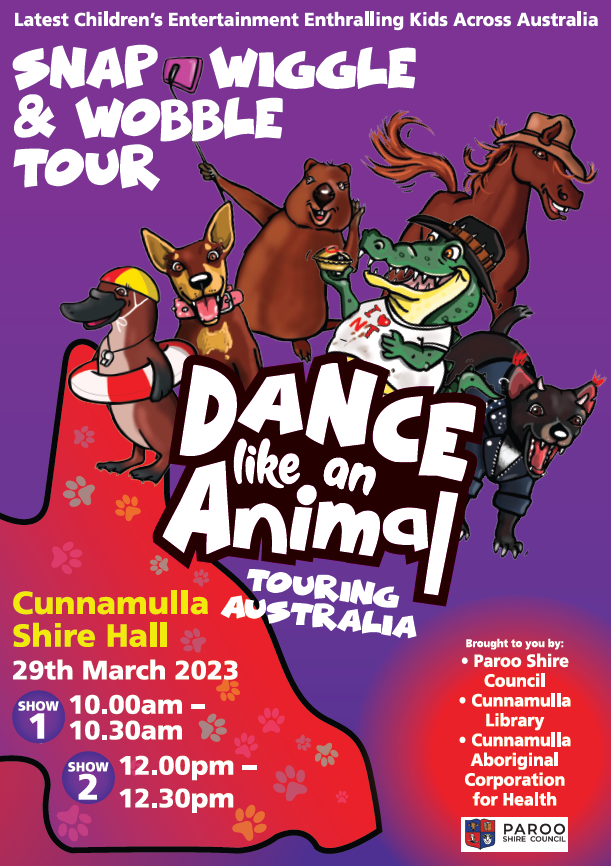 Cunnamulla 2023 DANCE LIKE AN AMINAL A3 SNAP WIGGLE TOUR - Event & Jadu Picture