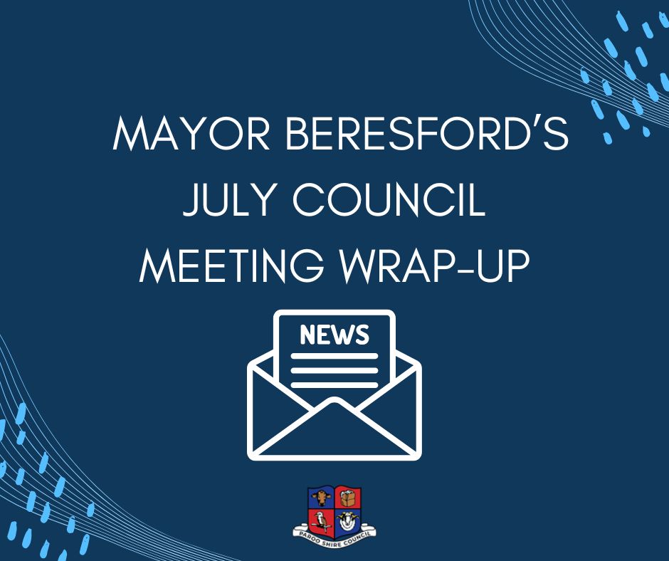 A text graphic saying Mayor's July 2025 message