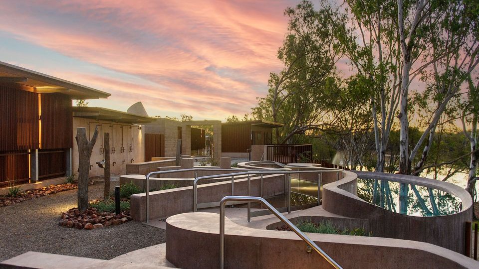 Sunset over Cunnamulla's Hot Springs