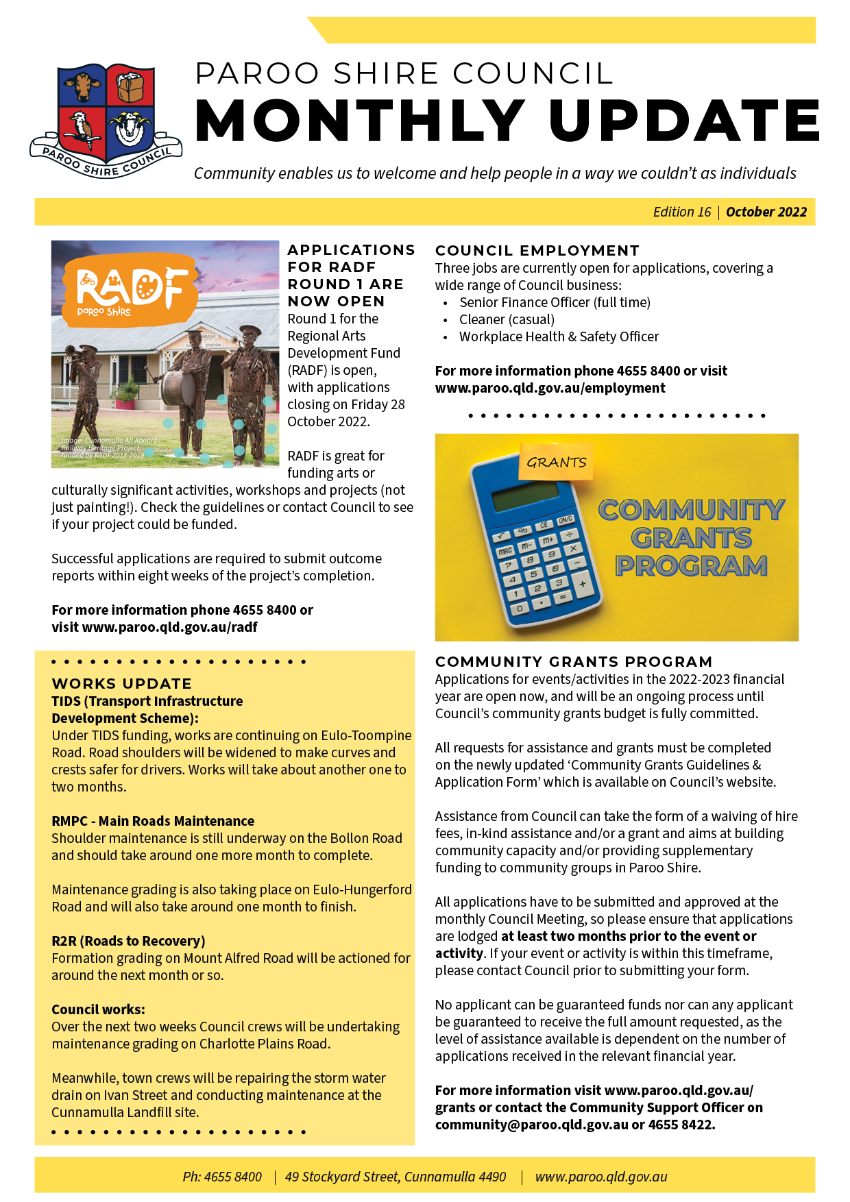 Oct newsletter a4 page 1